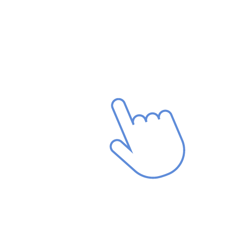 Hand on touchscreen icon