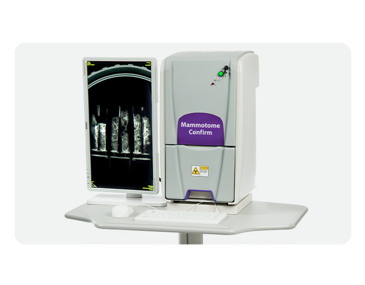 Mammotome Confirm system showing tissue sample images