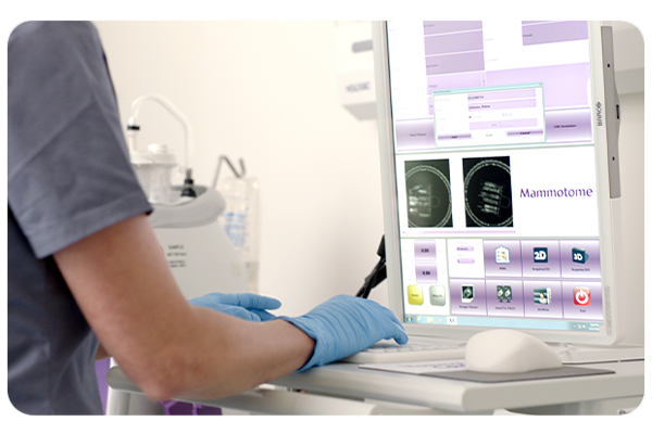 clinician uses the Mammotome Confirm system