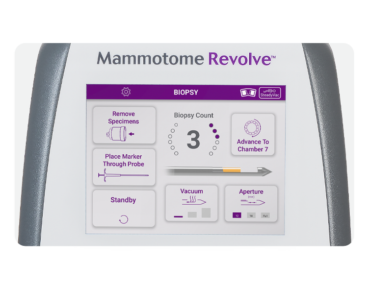 Mammotome Revolve GUI screen