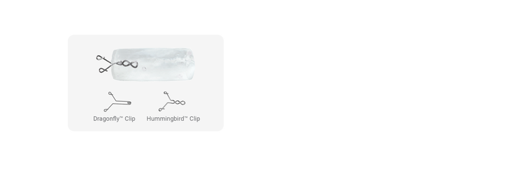 Hydromark plus marker has two marker shapes: Dragonfly clip and Hummingbird Clip